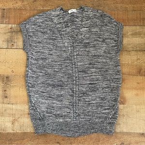 VINCE. Sweater Vest Sleeveless Oversize V-Neck Sweater XXS Gray Space Dye